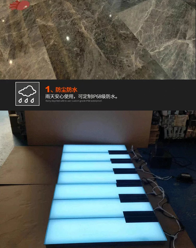 LED鋼琴防水觸控感應發聲地板