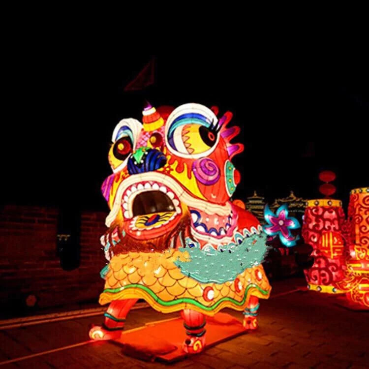中式發光舞獅燈飾